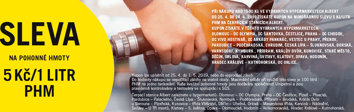 Sleva 5 korun na benzin a naftu