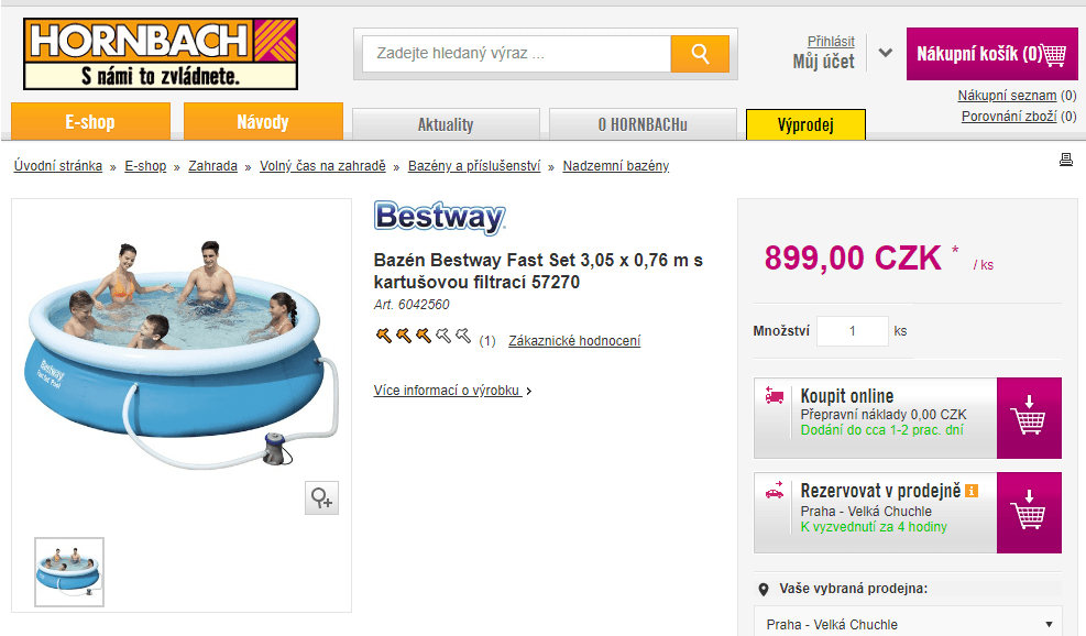 Bazén Bestway 3,05 metru, kartušová filtrace