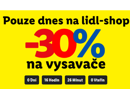 Lidl - sleva 30% na vysavače