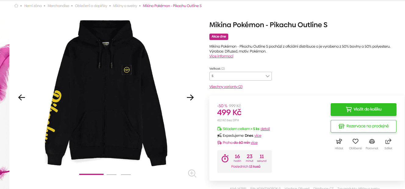 Mikina Pokémon - Pikachu Outline S