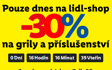Lidl - sleva 30% na grily a příslušenství
