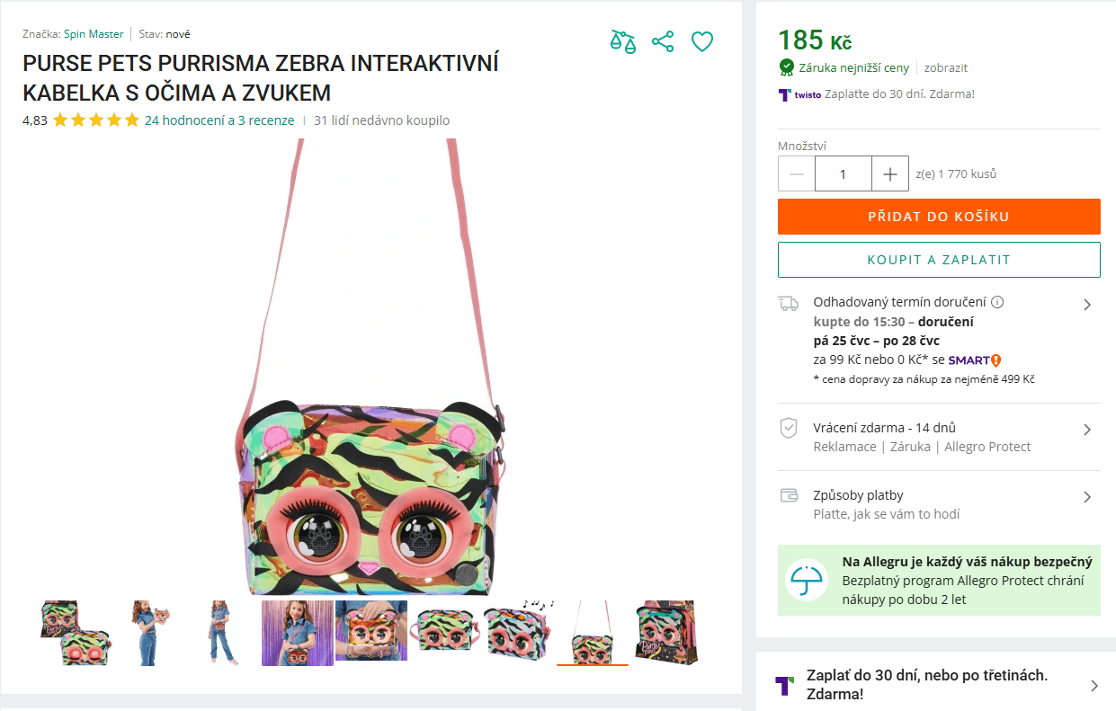 Interaktivní kabelka Spin Master Purse Pets