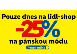 Lidl - sleva 25% na pánskou módu