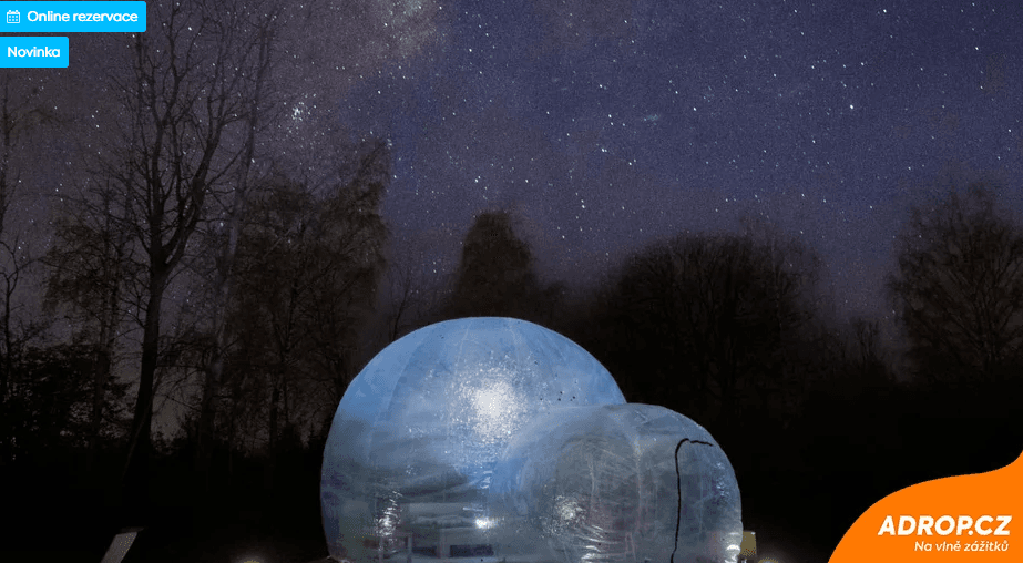 Romantické ubytování pod hvězdami v bubble hotelu Skyhome
