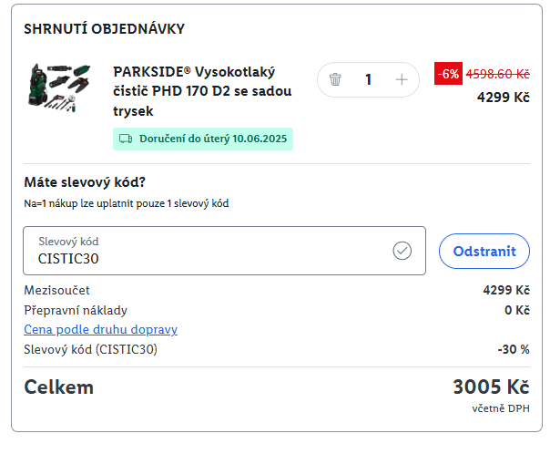 Lidl - sleva 25% na Tlakové čističe