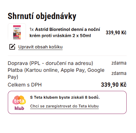 Teta drogerie - doprava zdarma na vše (nad 300)