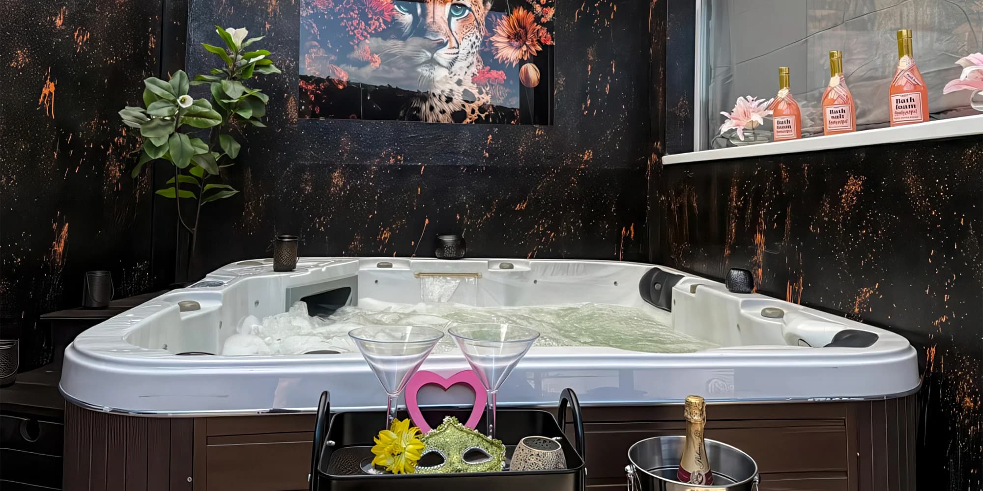 Ničím nerušený odpočinek: privátní wellness pro dva –⁠⁠⁠⁠⁠⁠ sauna, vířivka, sekt i čokoládové fondue