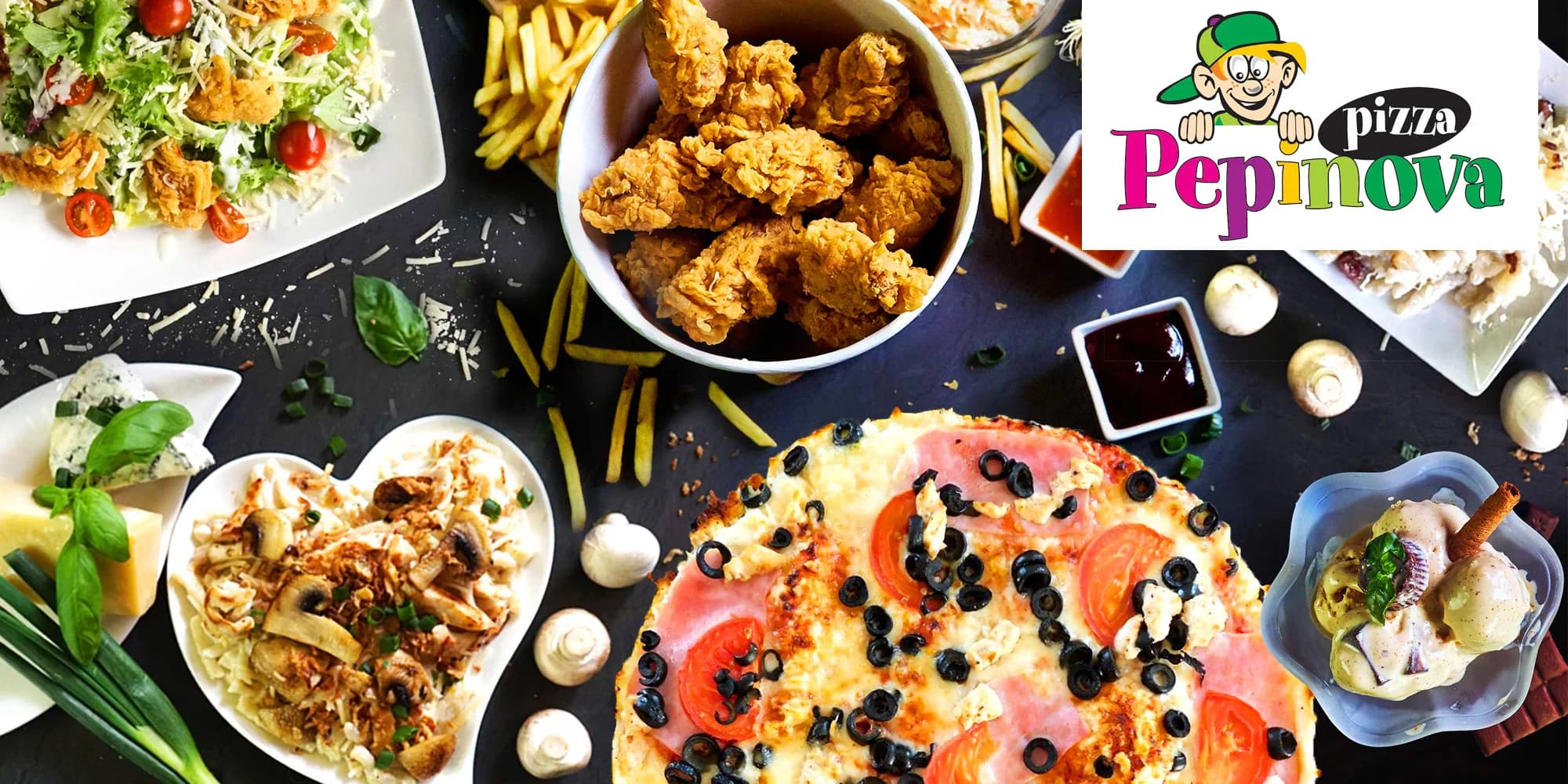 Pepinova pizza: otevřené vouchery na celé menu včetně nápojů, 250, 500 a 1000 Kč