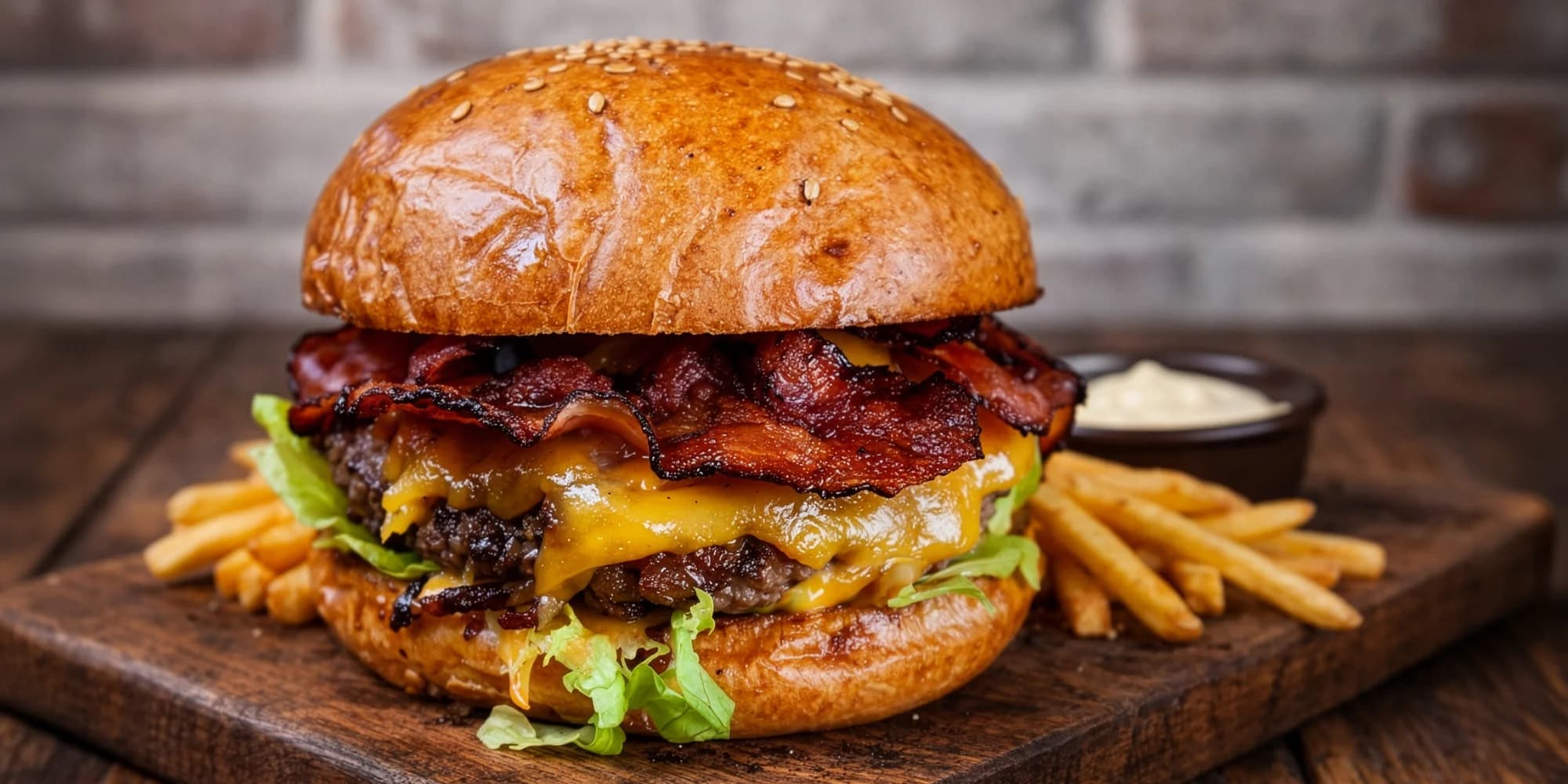 Burger s vyzrálým hovězím pro 1 či 2 osoby vč. hranolek a omáčky