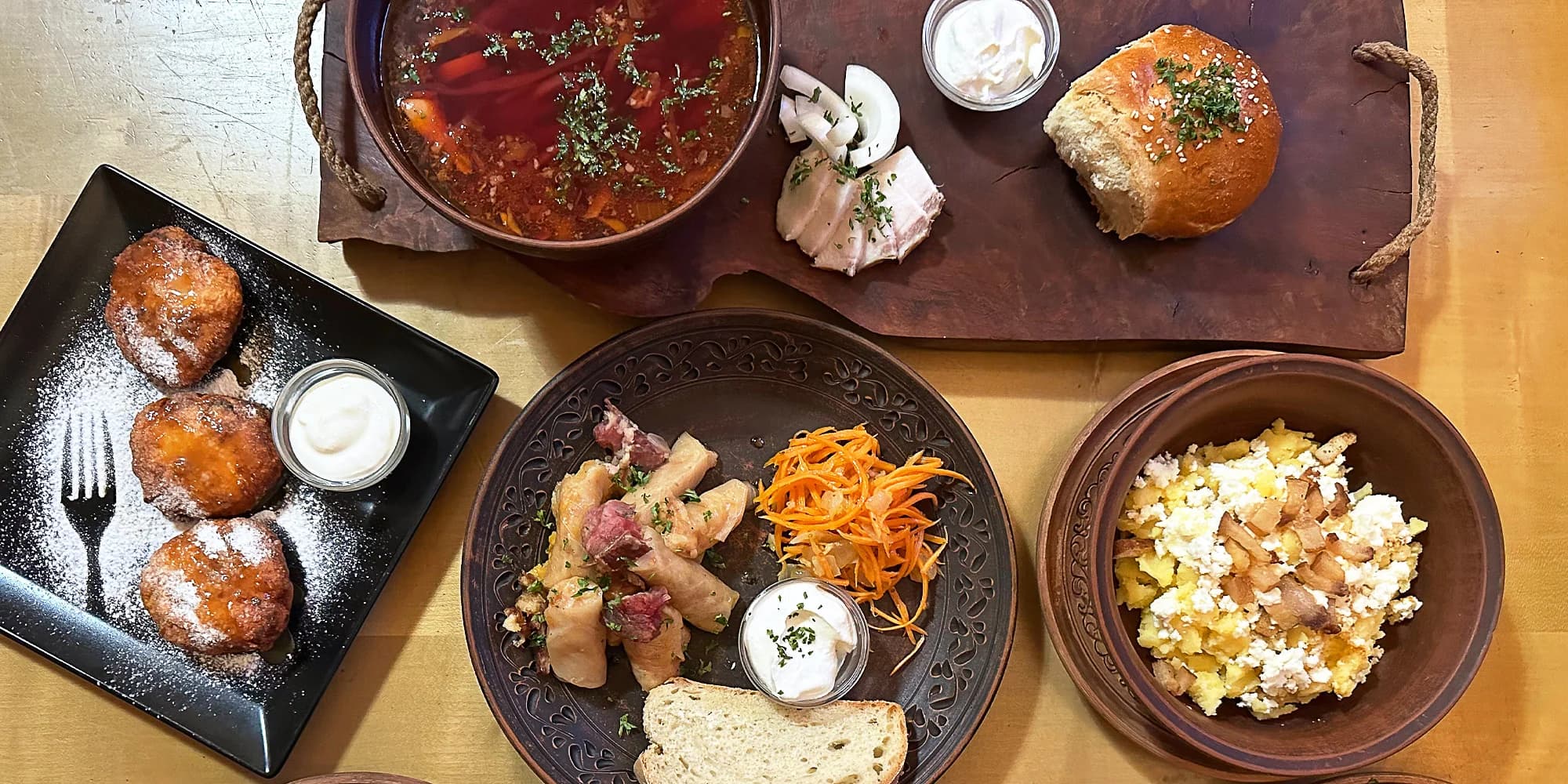 Tradiční ukrajinská kuchyně: čtyřchodové degustační menu pro 2 osoby