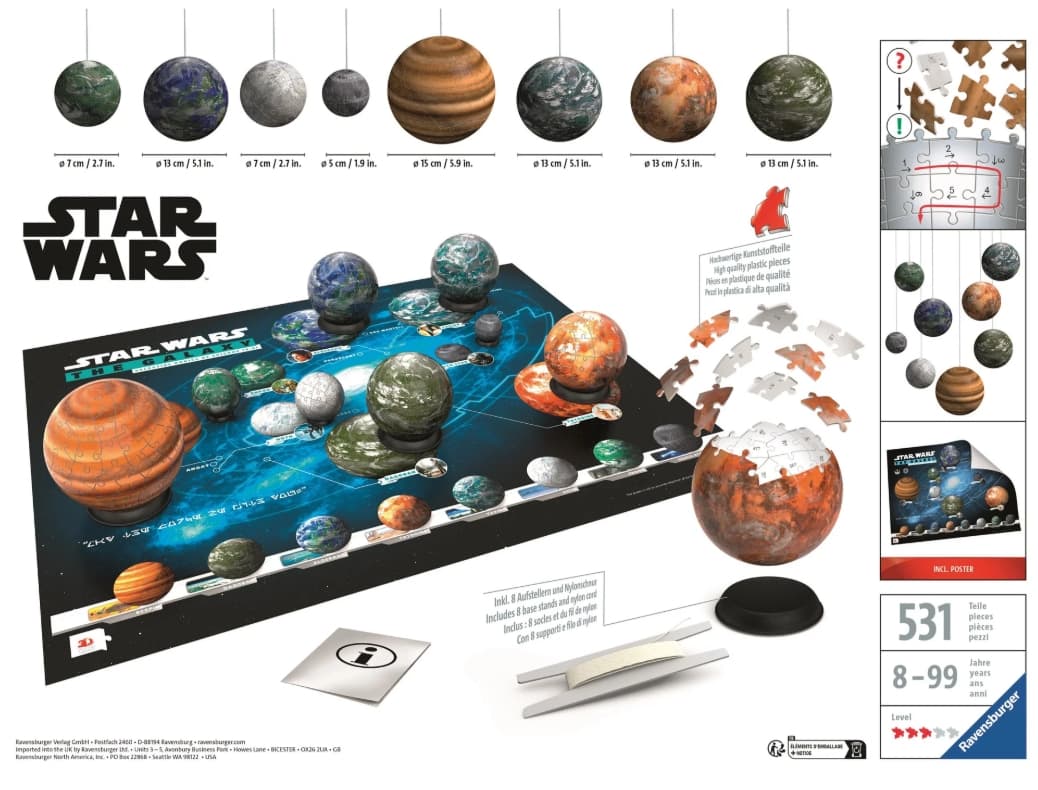 3D puzzle Ravensburger svítící Star Wars Galaxie, 431 dílů