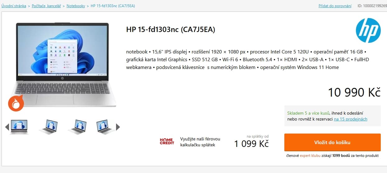 HP 5 GHz, 16/512 GB, 15,6"