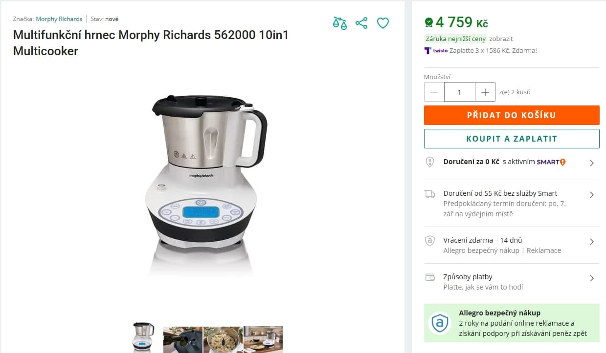 Varný robot Morphy Richards 10v1