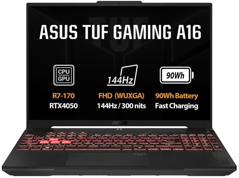 Asus Tuf 4,75 GHz, 16/512 GB, 16", Nvidia 6 GB