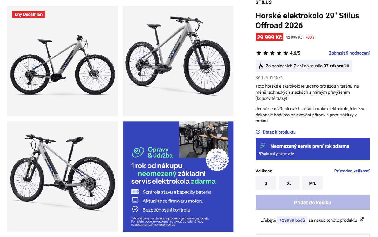 Horské elektrokolo 29" Stilus Offroad 2026, 70 km