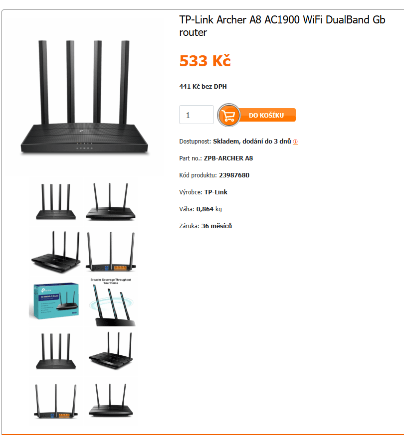 WiFi 5 router TP-Link Archer A8